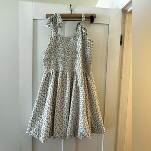 Girly Blue Floral Women’s Dress with Bow Strap